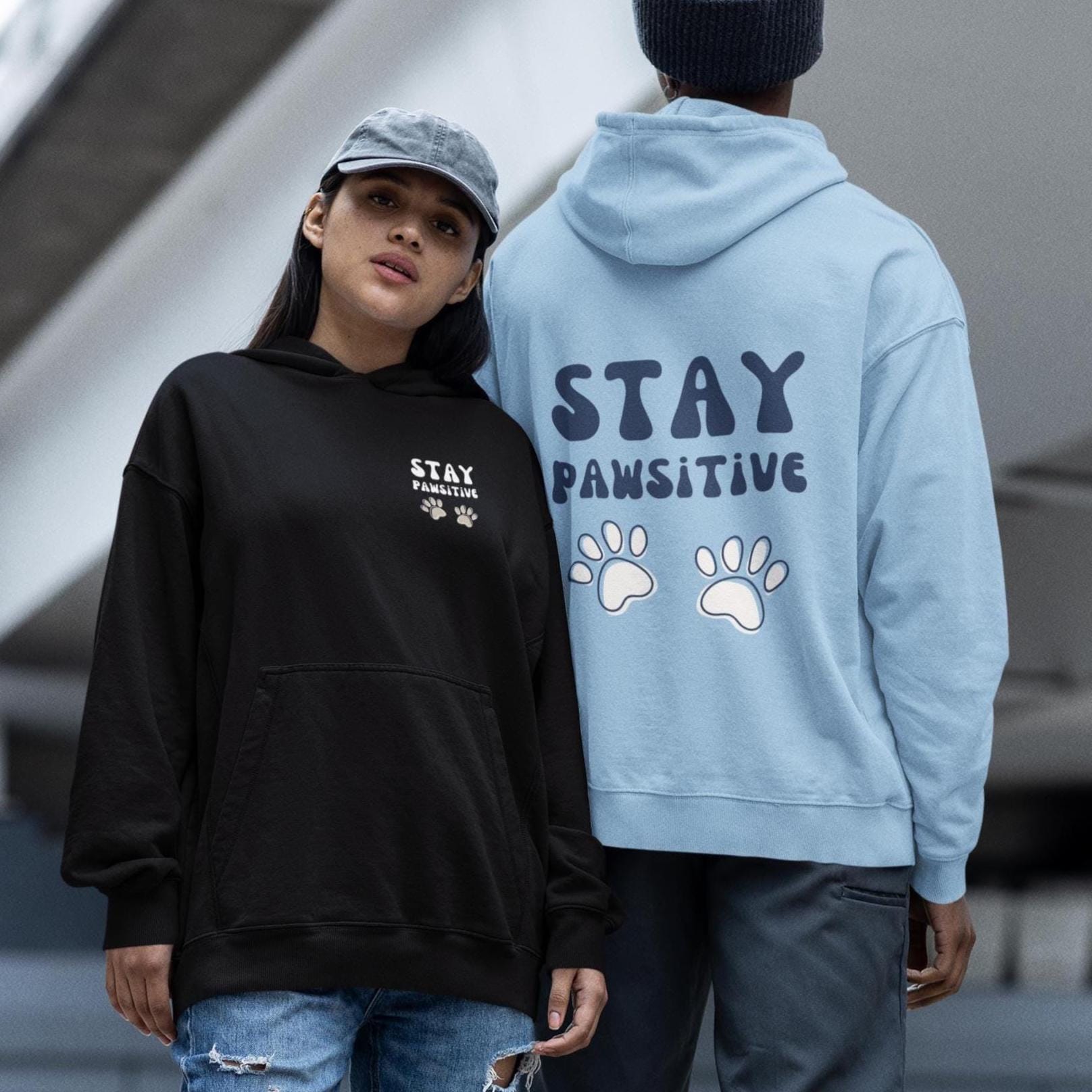 stay Pawsitive Hoodie | Cute Animal Pun Sweatshirt Uplifting Mental Health Pet Lover Pullover Relatable Gift For Her von EssentialEchoes