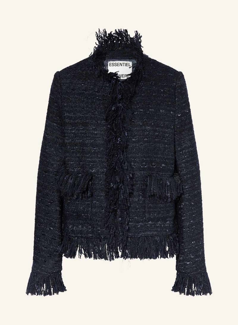 Essentiel Antwerp Bouclé-Jacke Iskra blau von Essentiel Antwerp