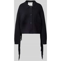 Essentiel Antwerp Boxy Fit Cardigan aus Viskose-Mix Modell 'ISTERN' in Marine, Größe XS von Essentiel Antwerp