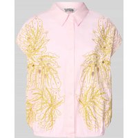 Essentiel Antwerp Boxy Fit Hemdbluse mit Paillettenstickerei Modell 'HEBRASKA' in Rosa, Größe M von Essentiel Antwerp