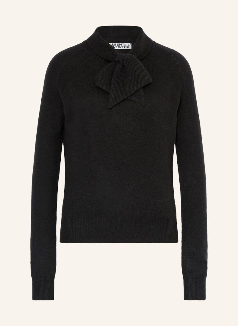 Essentiel Antwerp Cashmere-Pullover Invited Mit Schluppe schwarz von Essentiel Antwerp