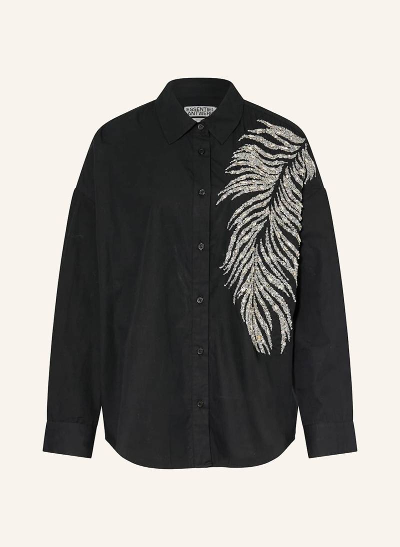 Essentiel Antwerp Hemdbluse Iliza Mit Schmucksteinen Und Pailletten schwarz von Essentiel Antwerp