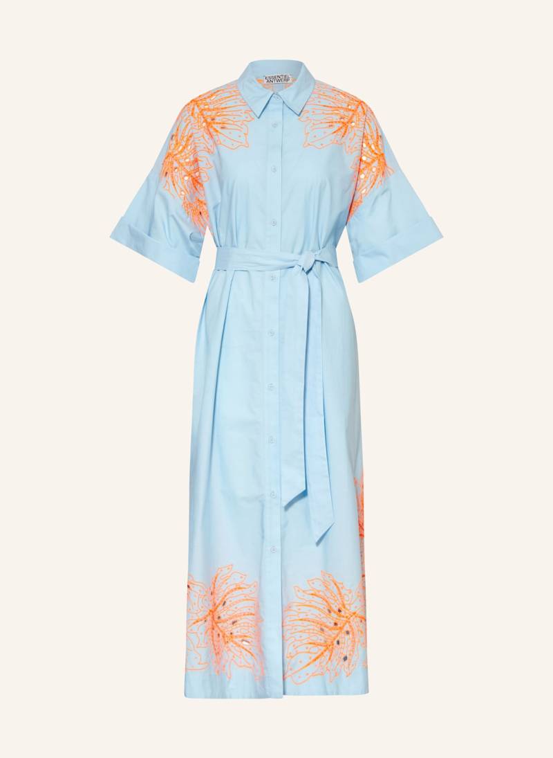 Essentiel Antwerp Hemdblusenkleid Hanchor Mit 3/4-Arm Und Pailletten blau von Essentiel Antwerp
