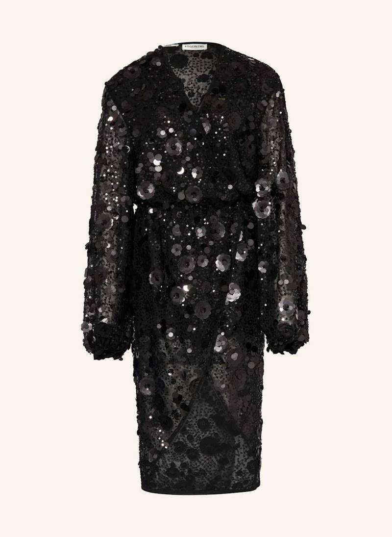 Essentiel Antwerp Kleid Ishine In Wickeloptik Mit Pailletten schwarz von Essentiel Antwerp