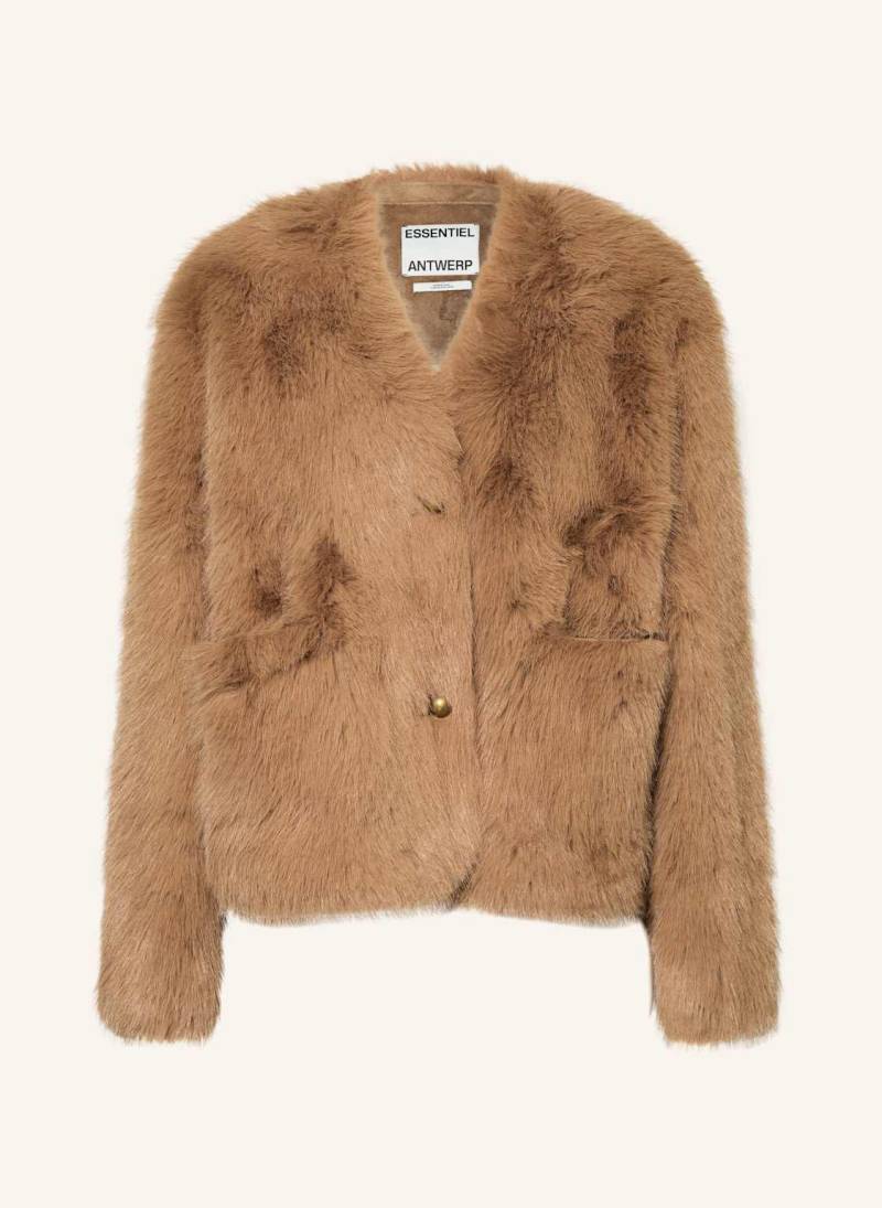 Essentiel Antwerp Kunstfell-Jacke beige von Essentiel Antwerp