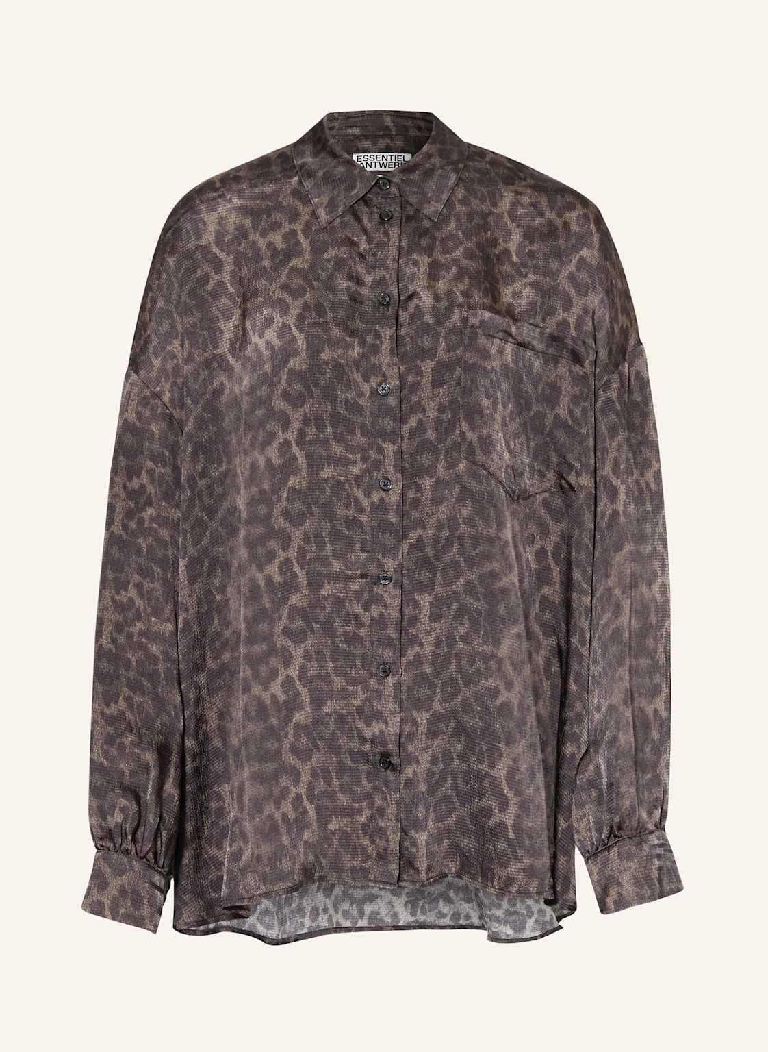 Essentiel Antwerp Oversized-Hemdbluse Ilorin Mit Volants braun von Essentiel Antwerp