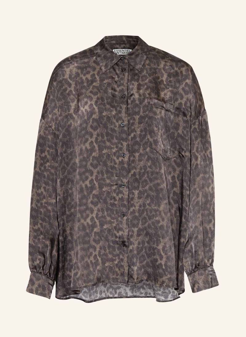 Essentiel Antwerp Oversized-Hemdbluse Ilorin Mit Volants braun von Essentiel Antwerp