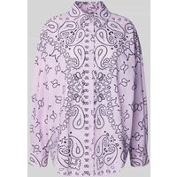Essentiel Antwerp Oversized Hemdbluse mit Allover-Muster Modell 'HISTENDE' in Rosa, Größe M von Essentiel Antwerp