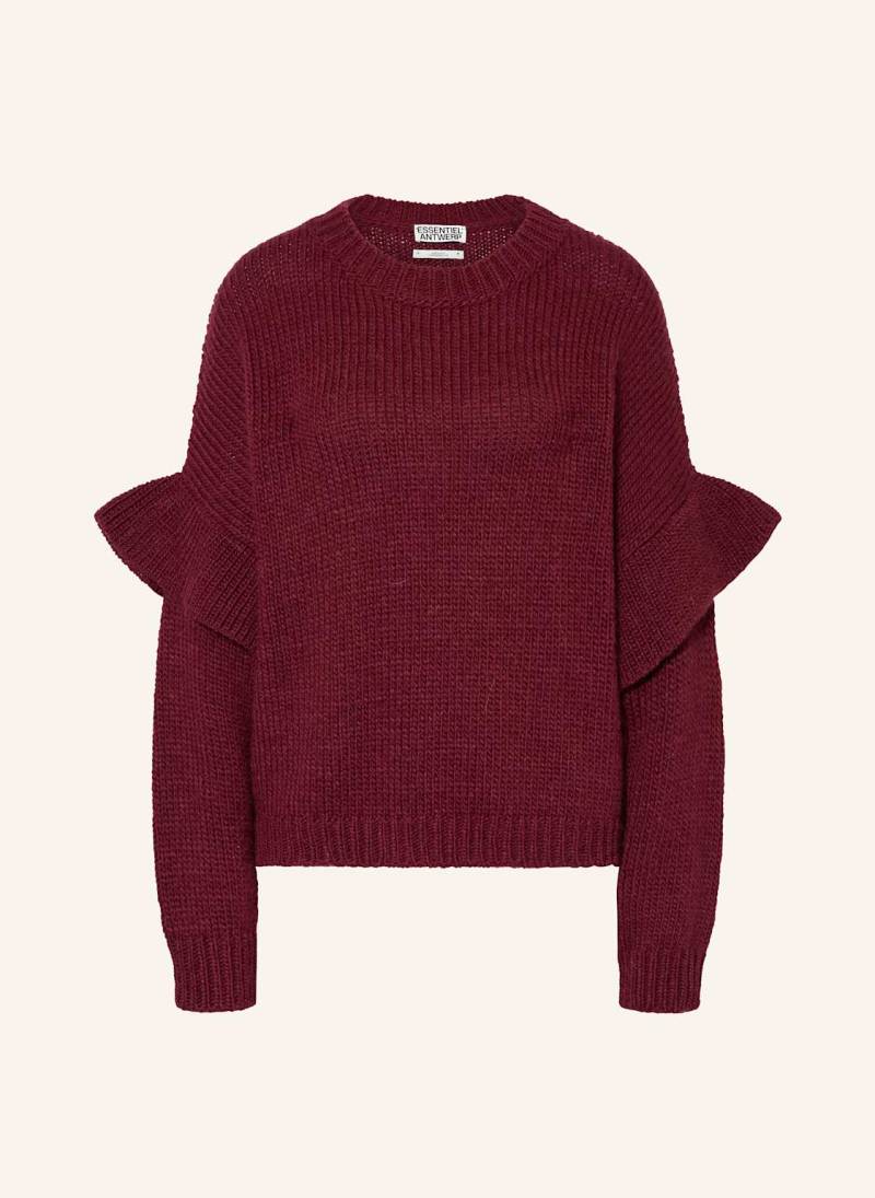 Essentiel Antwerp Pullover Mit Volants rot von Essentiel Antwerp
