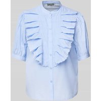 Essentiel Antwerp Regular Fit Bluse mit Stehkragen Modell 'Hamadeus' in Hellblau, Größe 38 von Essentiel Antwerp