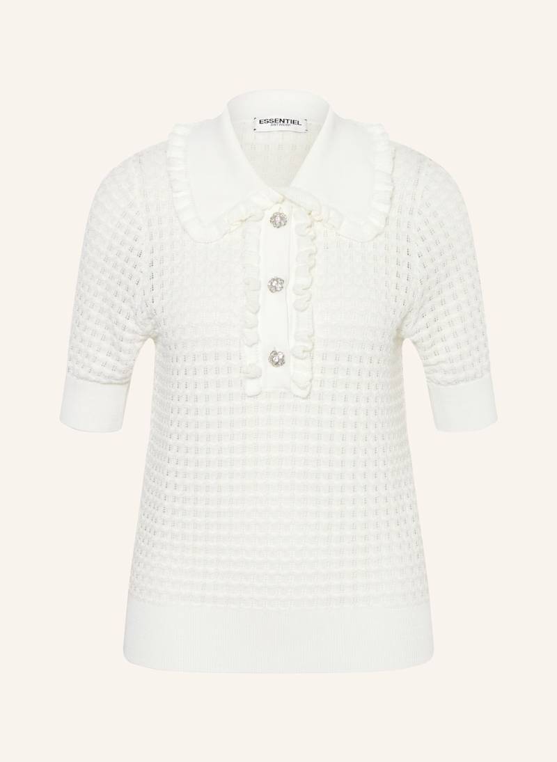 Essentiel Antwerp Strick-Poloshirt Hemirates Mit Schmucksteinen weiss von Essentiel Antwerp