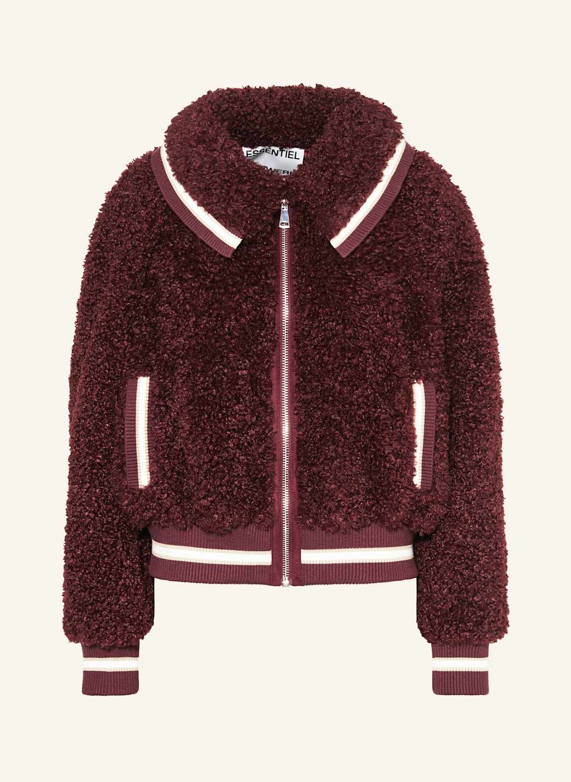 Essentiel Antwerp Teddyfell-Jacke Iwill rot von Essentiel Antwerp
