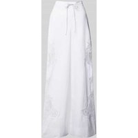 Essentiel Antwerp Wide Leg Hose mit Spitzenbesatz Modell 'Hace' in Weiss, Größe 36 von Essentiel Antwerp