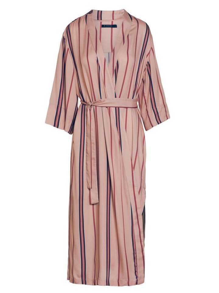 Essenza Kimono Ilona Meryl, Langform, Modal, Kimono-Kragen, Gürtel, aus Modal mit Streifen von Essenza