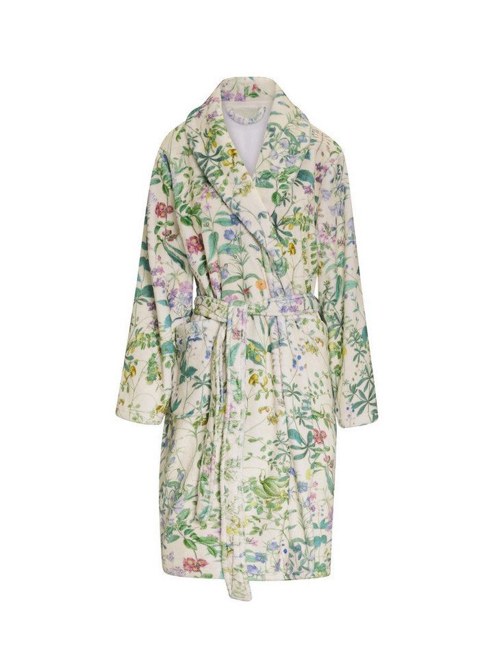 Essenza Damenbademantel Steff Augustine, Midilänge, Polyester, Schalkragen, mit Taschen, Gürtel, mit floralem Rijksmuseum-Print von Essenza