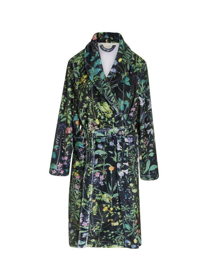 Essenza Damenbademantel Steff Augustine, Midilänge, Polyester, Schalkragen, mit Taschen, Gürtel, mit floralem Rijksmuseum-Print von Essenza