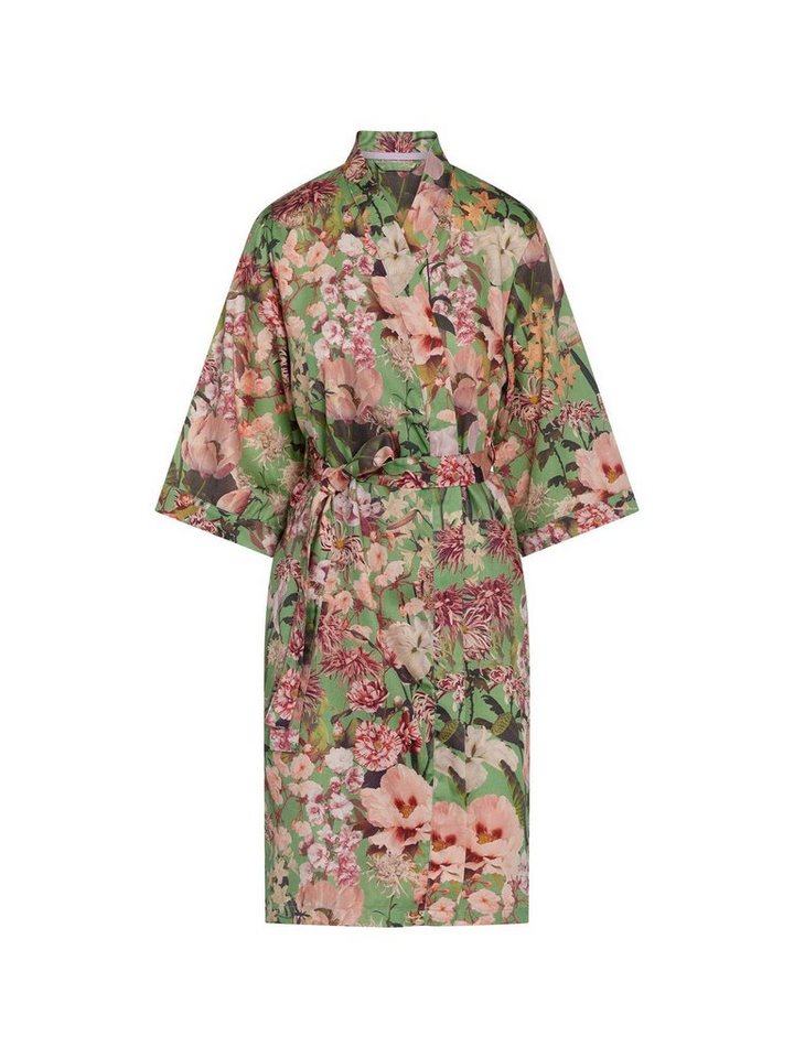 Essenza Kimono Sarai Noleste, Kurzform, Baumwolle, Kimono-Kragen, Gürtel, mit wunderschönem Blumenprint von Essenza