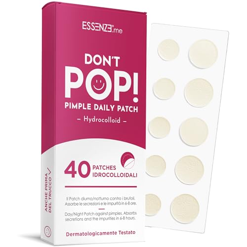 Essenze – Hydrokolloidales Akne-Patch, wasserdicht, schnelle Absorption – effektive Behandlung von Hautunreinheiten – Don't Pop 40 unsichtbare Pflaster von Essenze.me Puro, Elegante Benessere