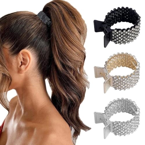 Esshogo 3 Stück Haarspangen Damen Haarklammer Metall, Strass Haarspangen Halter Hoher Pferdeschwanz Rutschfest Modische für Dickes Dünn Haar Esshogo 3 Stück Haarspangen Damen Haarklammer Metall, Strass Haarspangen Halter Hoher Pferdeschwanz Rutschfest Modische für Dickes Dünn Haar von Esshogo