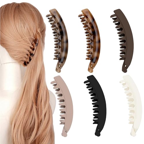 Esshogo Vintage Bananenspange, Dickes Haar Banana Clip, Bananenspange Haare, Vintage Bananen-Haarspangen Pferdeschwanz, Spange Haarclips, Haarklammer für Frauen und Mädchen, Bananen Haarspangen Esshogo Vintage Bananenspange, Dickes Haar Banana Clip, Bananenspange Haare, Vintage Bananen-Haarspangen Pferdeschwanz, Spange Haarclips, Haarklammer für Frauen und Mädchen, Bananen Haarspangen von Esshogo