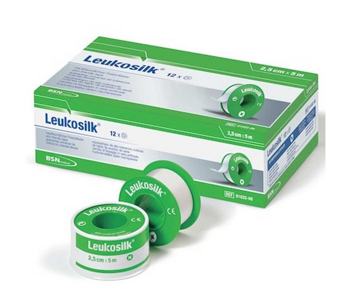 Essity Germany GmbH Erste-Hilfe-Set Leukosilk® Rollenpflaster ohne Schutzring - 1,25cm x 5m von Essity Germany GmbH