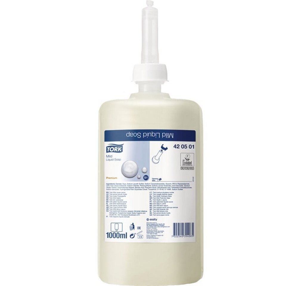 Essity Germany GmbH Feste Duschseife TORK Premium milde Flüssigseife Allzweckseife mit frischem Duft 1 l von Essity Germany GmbH