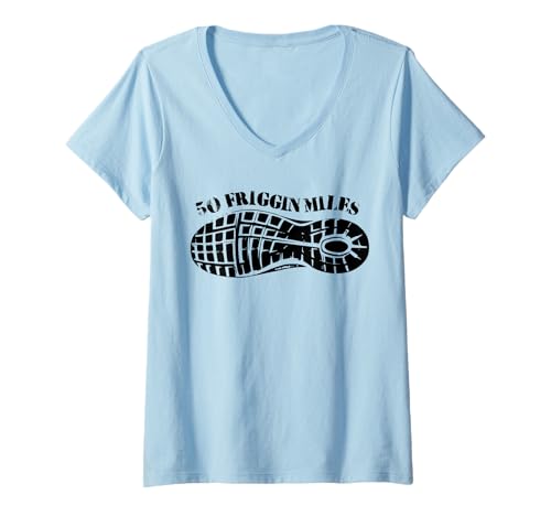 Damen 50 Friggin Miles Ultra Running Lauffläche T-Shirt mit V-Ausschnitt von Esskay Designs Ultra Running Tees
