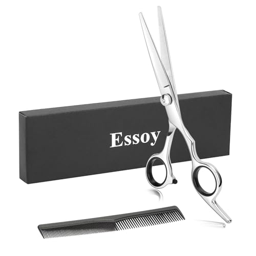 ESSOY Profi Friseurscheren/-schere (6,7 Zoll),Edelstahl-Haarschneideschere für den Salon zu Hause,Friseur-Friseurschere für Frauen,Männer,Kinder (Silver) von Essoy