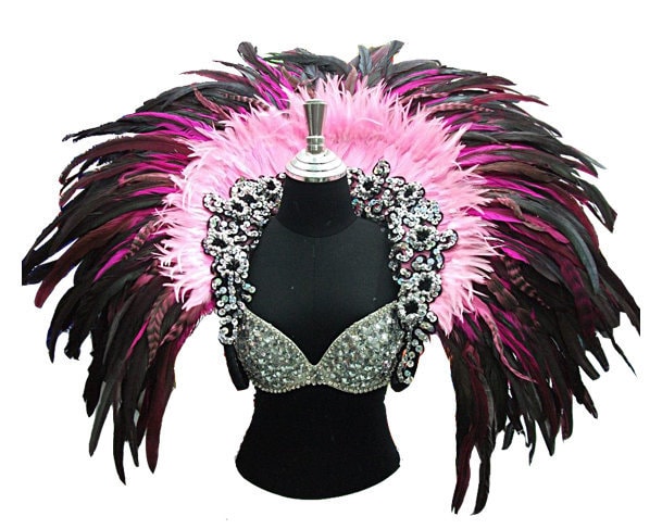 Federkragen Showgirl Samba Vegas Cabaret Rio Karneval Drag Queen Schulterschmuck von EstaDiva