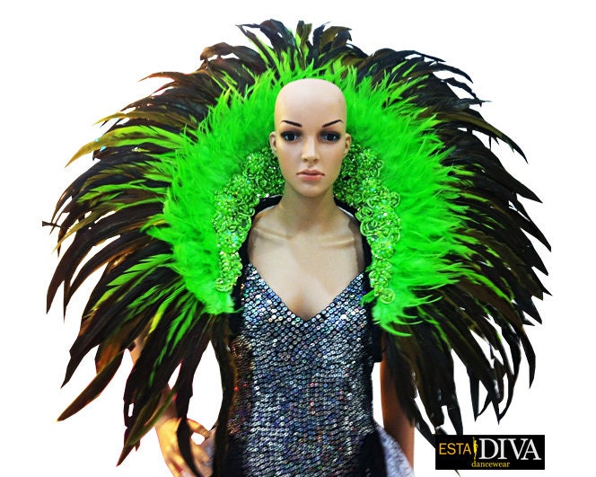 Federkragen Showgirl Star Samba Vegas Cabaret Rio Karneval Drag Queen Schulterschmuck von EstaDiva