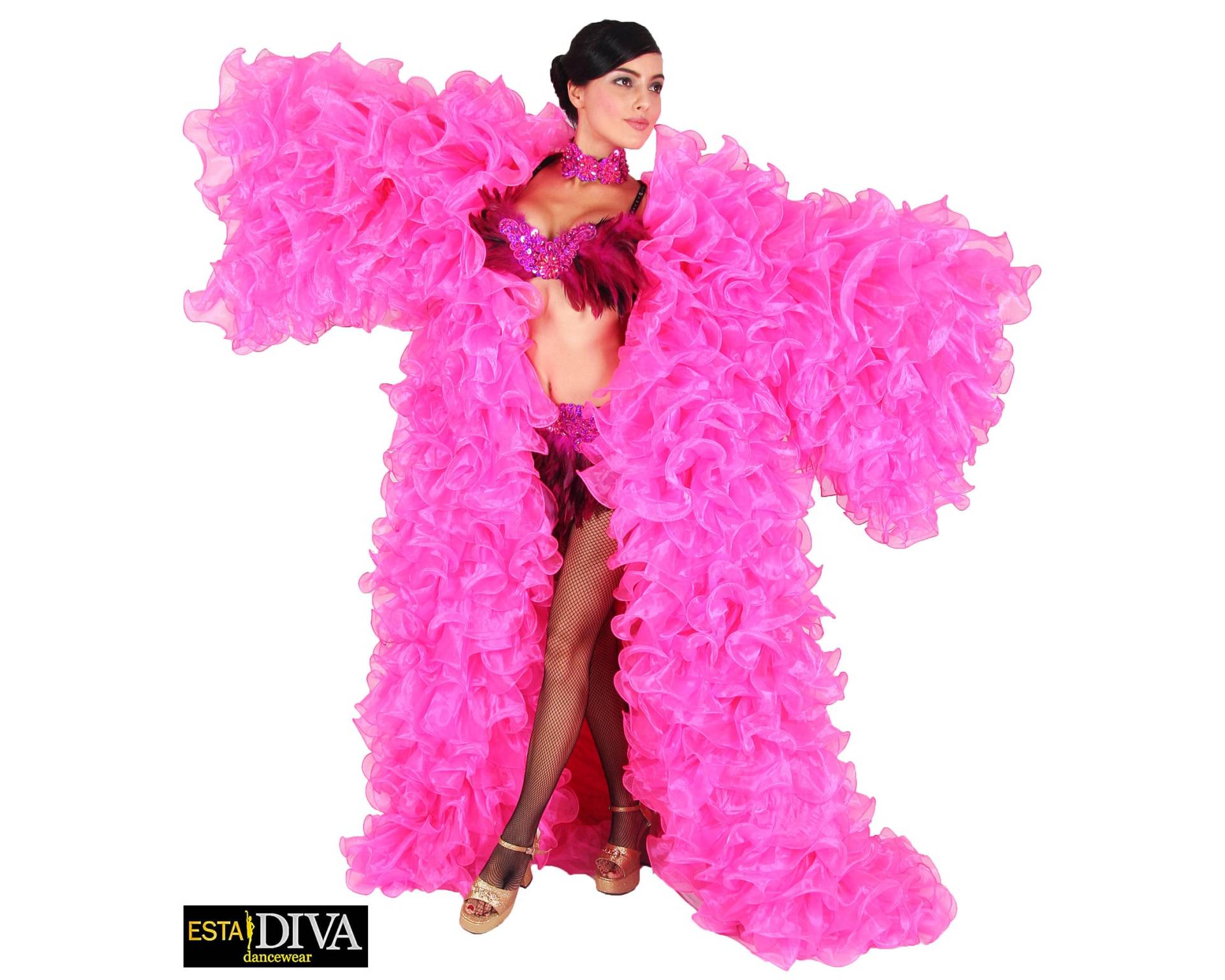 Organza Mantel Ruffle Queen Maßgeschneidert Rüschenmantel Drag Travestie von EstaDiva