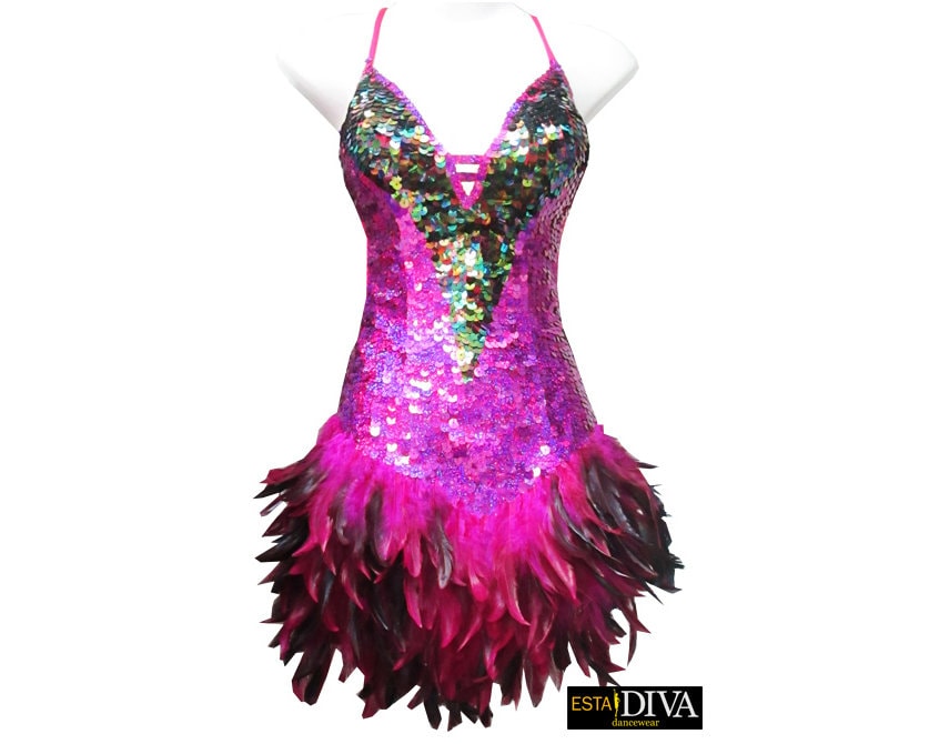 Samba Federkleid Robe Vegas Showtanzkleid Pailletten Rio Karnveal Outfit Nach Maß von EstaDiva