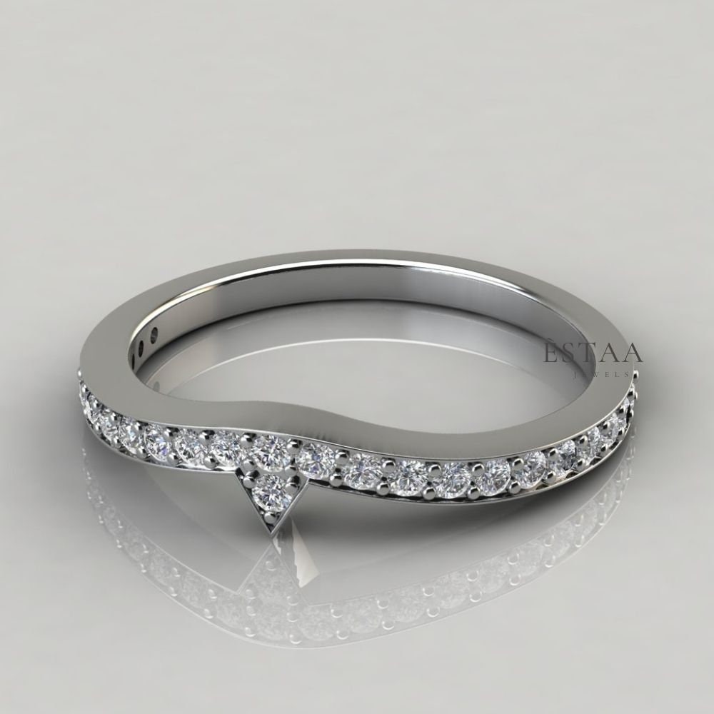 Verlobungsring Diamant, 14K Weißgold, Büro Tragen Ring, Versprechen Band, 1.3 Ct Silber Diamant Ehering Frauen von Estaajewel