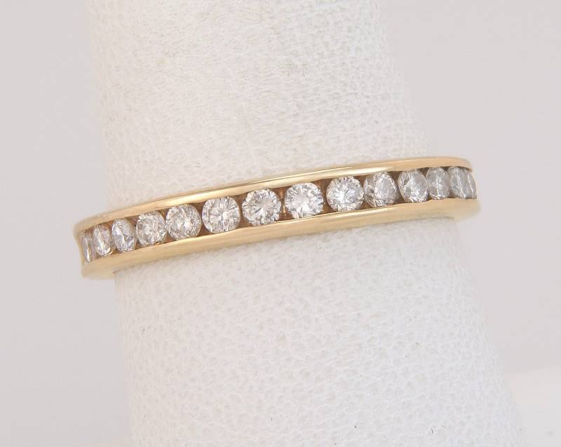 14K Gelbgold .75Ct Echter Diamant Hochglanzpoliert Ehering Größe 8, 25 von EstateAntiqueJewelry
