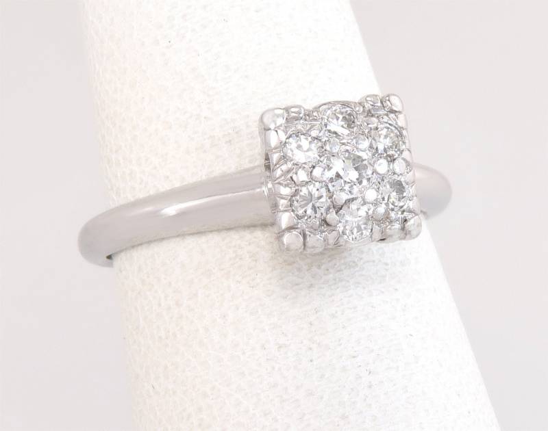 Antike Art-Deco .21Ct Echter Diamant 14K Weißgold Verlobungsring Größe 6, 5 von EstateAntiqueJewelry