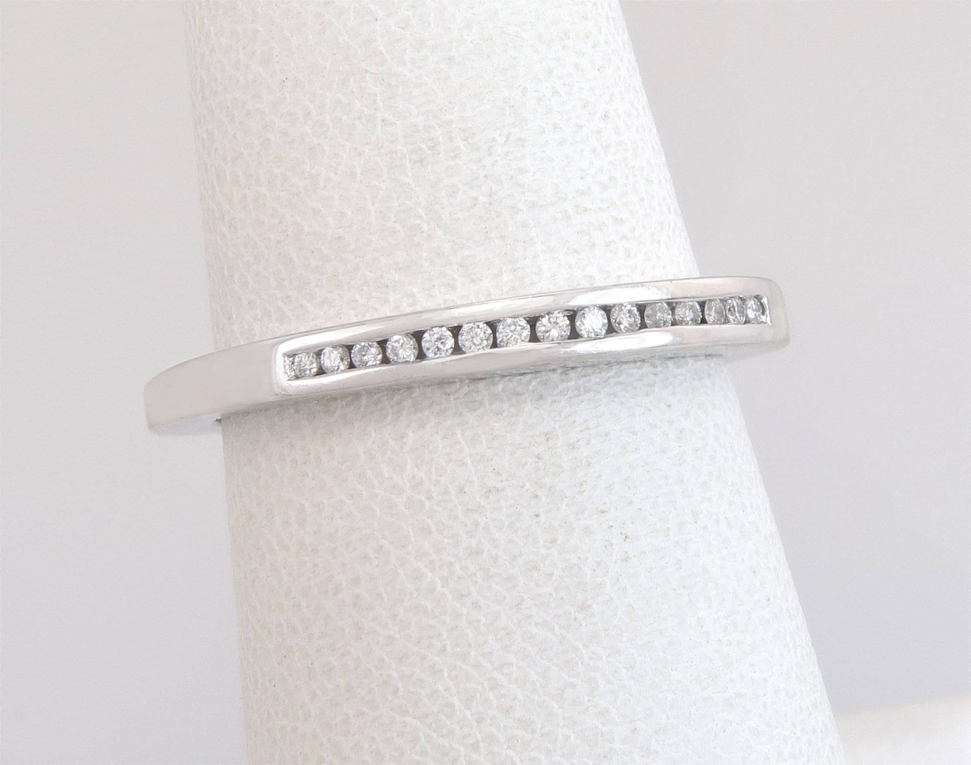 Designer B & H .25Ct Echter Diamant 14K Weißgold Ehering Größe 6, 75 von EstateAntiqueJewelry