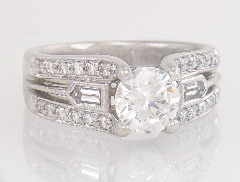 Gia-Zertifizierter G Si1-Diamantring Mit Rundem Brilliantschliff 1, 48 Karat 18K Gold, Größe 5, 25 von EstateAntiqueJewelry