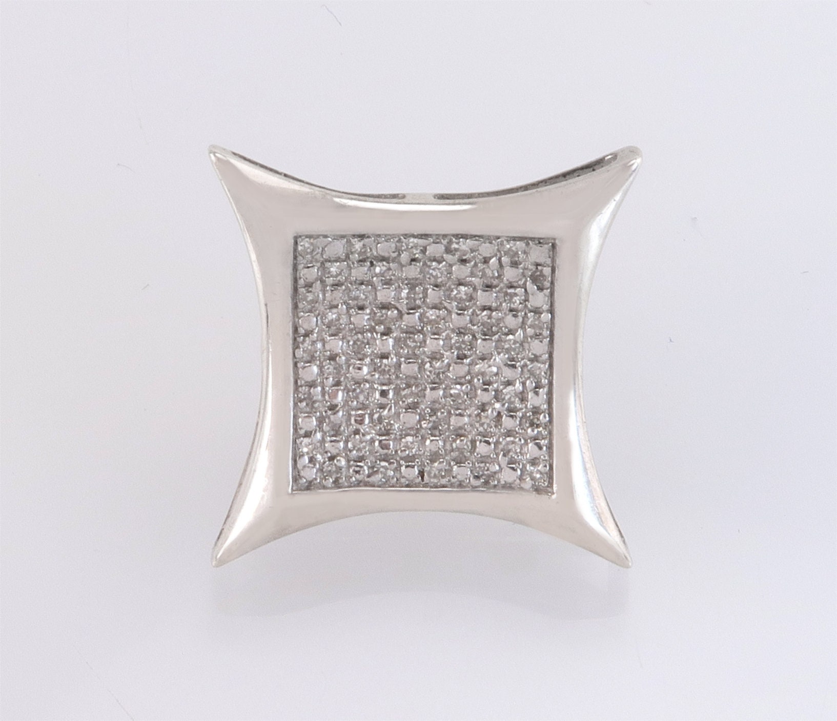 Nachlass .25Ct Echter Diamant 10K Weißgold Einzelner Screwback Ohrring von EstateAntiqueJewelry