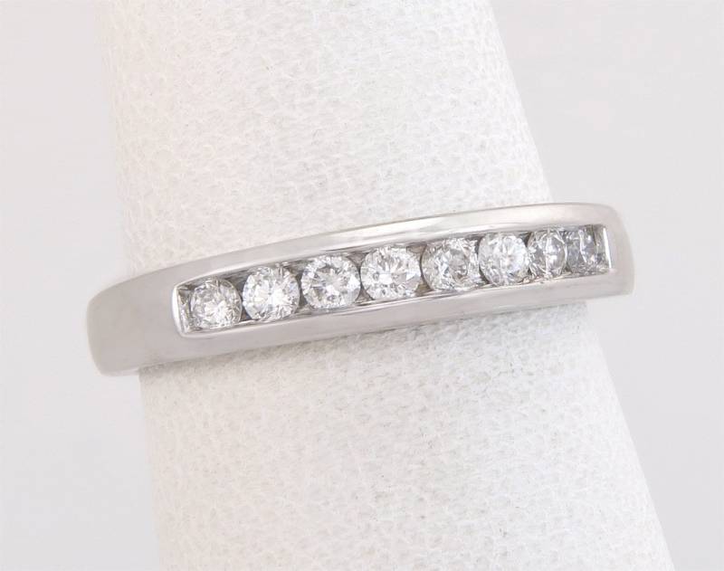 Nachlass .50Ct Echter Diamant Hochglanzpoliert 14K Weißgold Ehering Ringgröße 6, 25 von EstateAntiqueJewelry