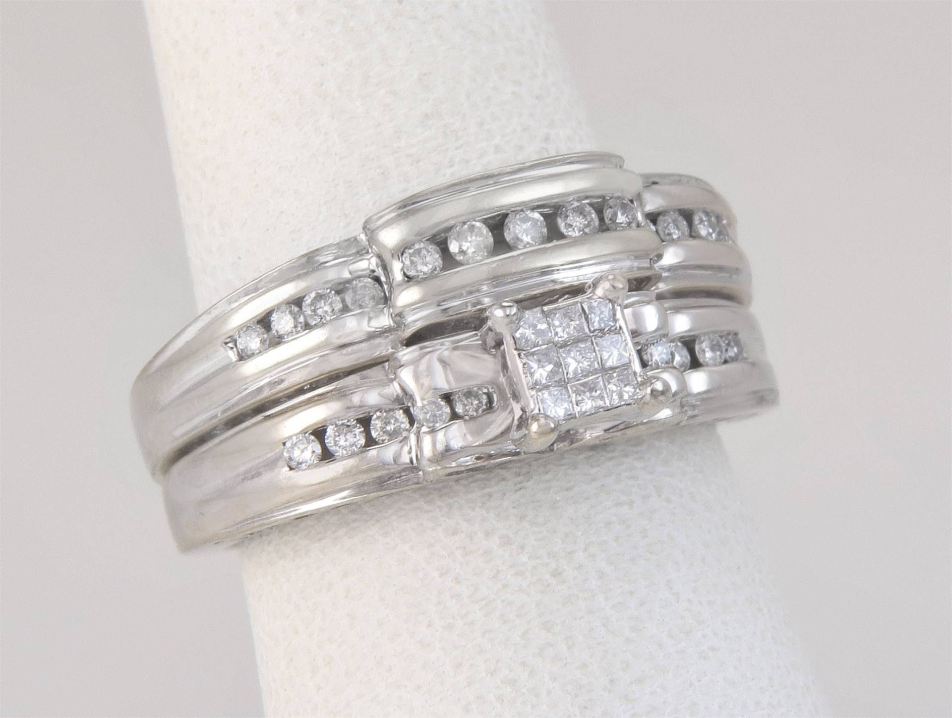 Vintage 14K Gold .40Ct Echter Diamant Verlobung Ehering Größe 7, 5 von EstateAntiqueJewelry