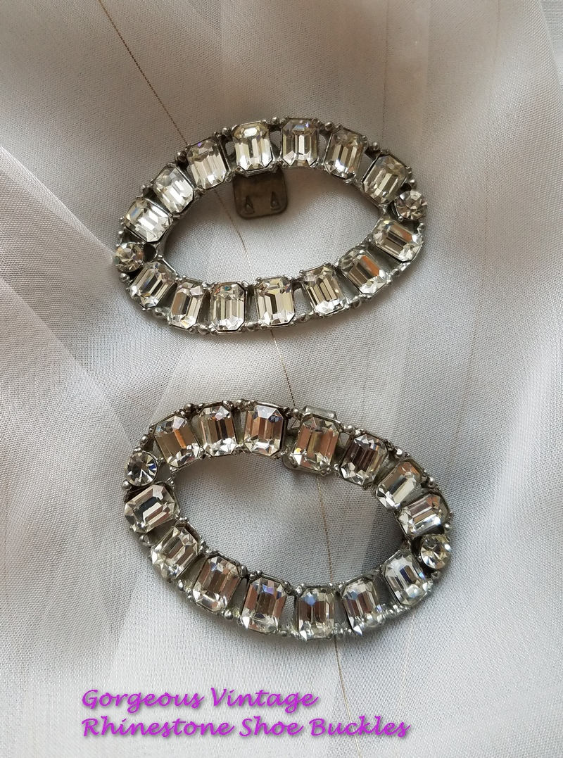 Vintage Musi Baguette Strass Schuhschnallen Art Deco Braut Vintage Musi Baguette Strass Schuhschnallen Art Deco Braut von EstatelyAntiques