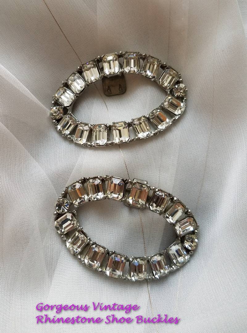 Vintage Musi Baguette Strass Schuhschnallen Art Deco Braut Vintage Musi Baguette Strass Schuhschnallen Art Deco Braut von EstatelyAntiques