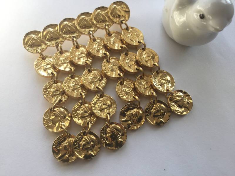 Faux Münze Brosche Pin Replik Preppy Uniform Medaillon Jacke Blazer Schwere Soldaten Sechs Stränge Links Bar Anstecknadel Mantel Geschenk von EstatementTreasures