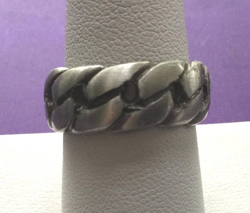 Gewebte Zinn Ring Band Größe 9, 5 Nos Unisex Bräutigam Matte Finish Handwerker Freundschaft Versprechen Hochzeit Liebhaber Freund Freundin Geschenk von EstatementTreasures