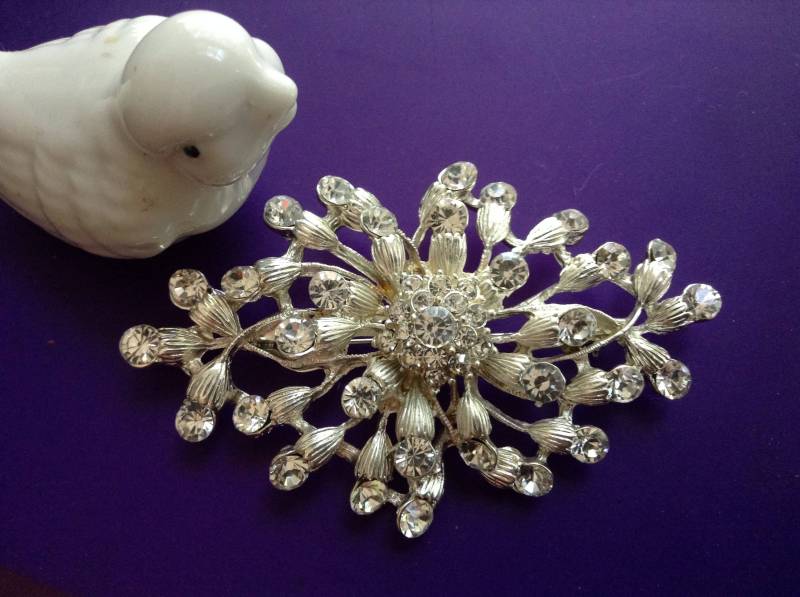 strass Braut Brosche Hochzeit Blumen Spray Brautkissen Schleier Haar Accessoire Gürtel Schärpe Geldbörse Geschenk von EstatementTreasures