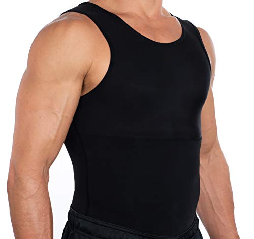 Esteem Apparel Neues Männer Brust Kompression Shirt Abnehmen Body Shaper Unterhemd zu verbergen von Gynäkomastie (schwarz, xl) von Esteem Apparel