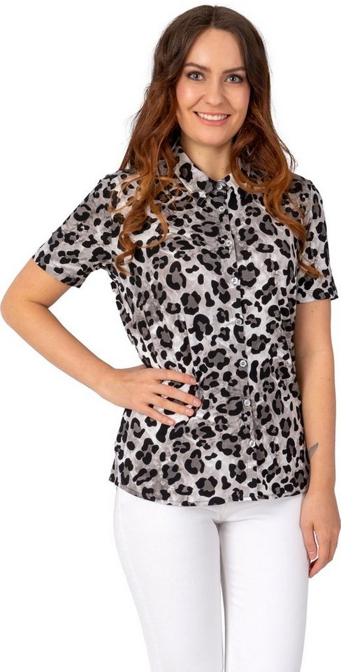 Estefania for woman Blusenshirt 187-1228 mit Knopfleiste, in Leo-Print von Estefania For Woman