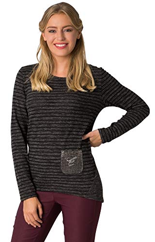 Estefania for woman, Leichter Pullover mit Tasche Farbe anthrazit, Größe M von Estefania for woman