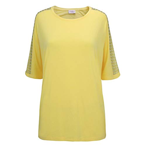 Estefania for woman, Shirt mit überschnittenem Arm und Strassapplikationen Farbe vanille, Größe 2XL von Estefania for woman