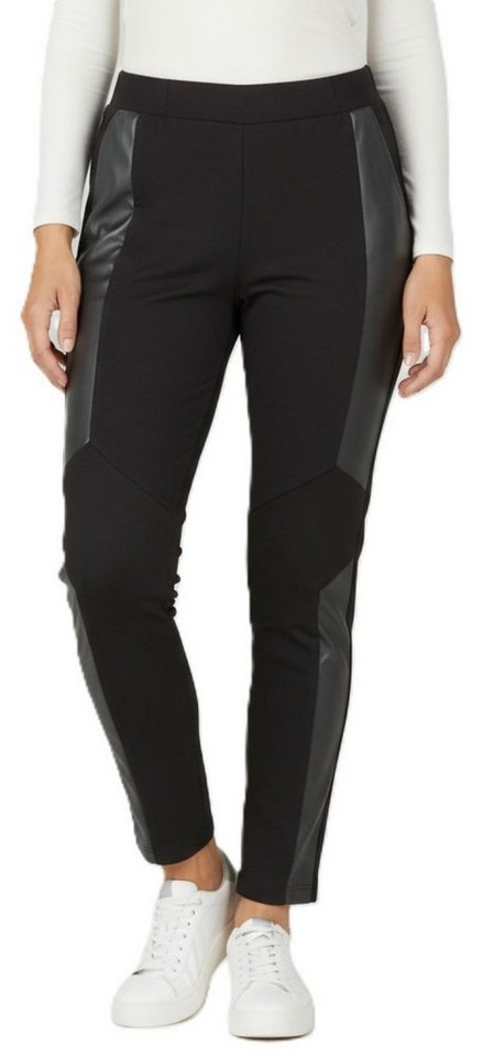 Estefania for woman Jogger Pants 196-6100, mit seitlichen Lederimitateinsätzen ohne Verschluss von Estefania for woman